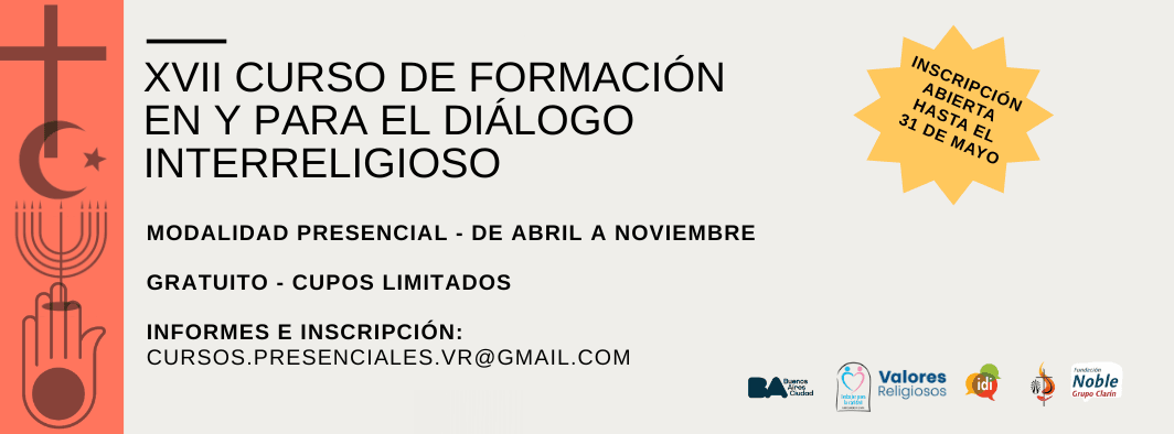 Curso de Valores Religiosos presencial- Formación en y para el Diálogo Interreligioso